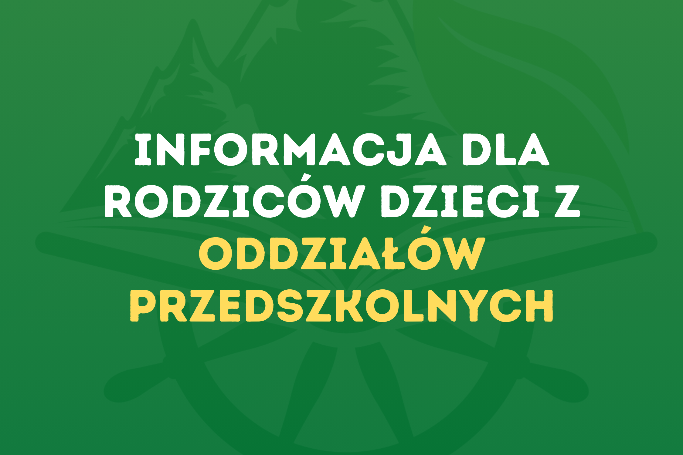 Oddziały przedszkolne – informacje na początek roku szkolnego