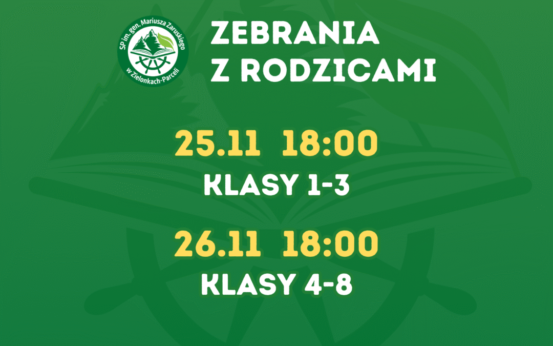 Zebrania z rodzicami 25 i 26 listopada